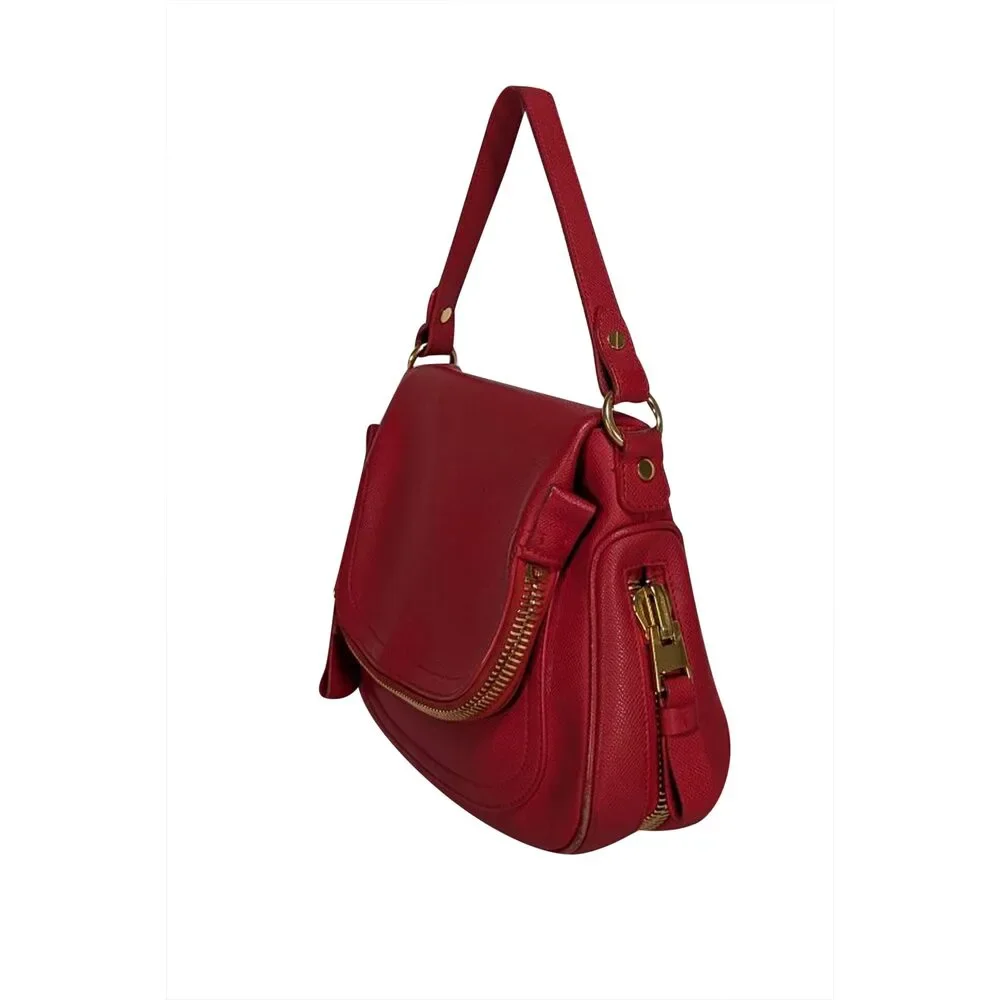 Tom Ford - Red Leather Jenner Satchel Bag